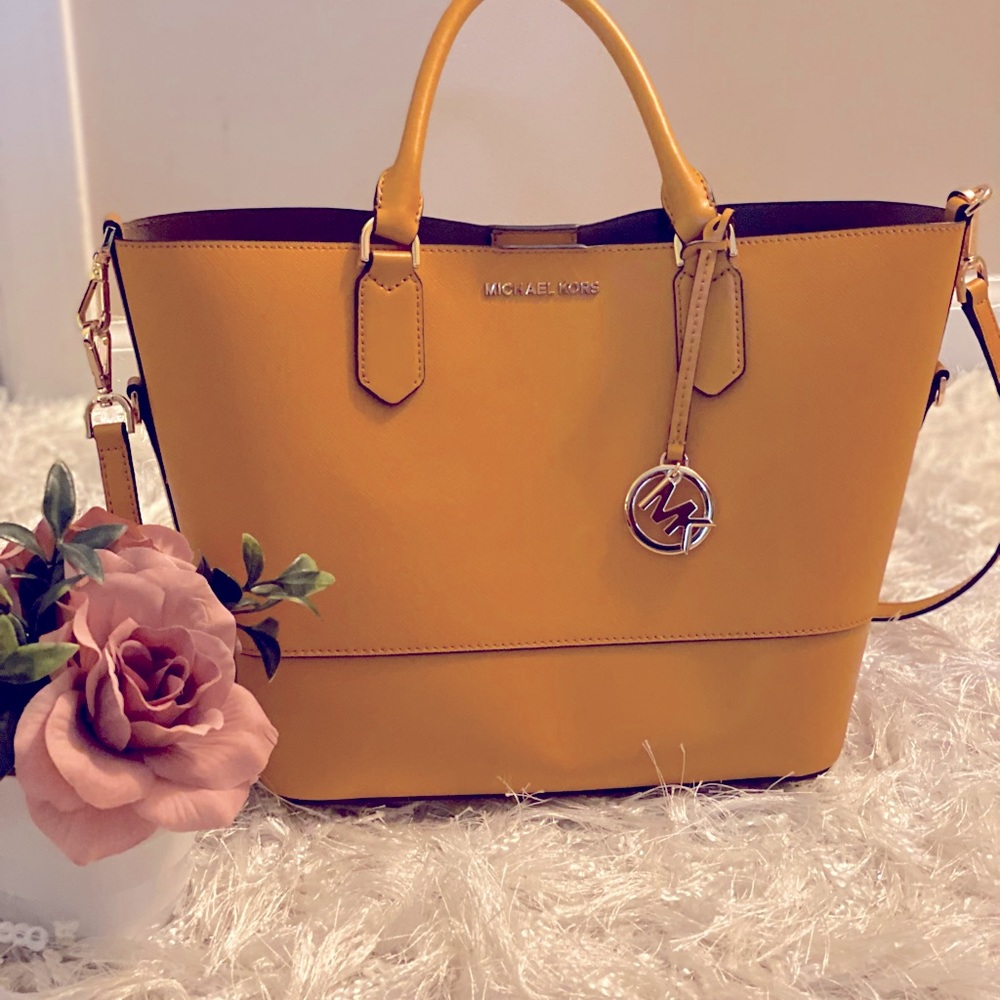 Michael Kors Mustard Colored Medium Tote Bag